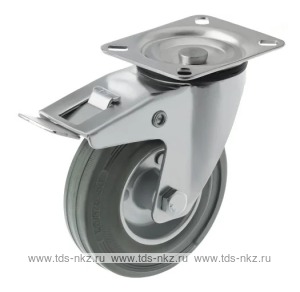 Поворотное колесо с серой резиной и тормозом SCB 55 f