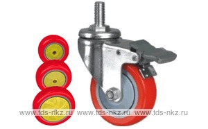 Колесо поворотное с болтом Lema CF3-PU-61-65-B7