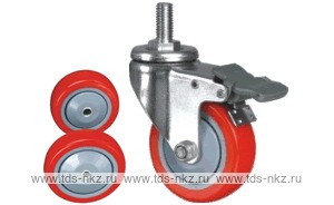Колесо поворотное с болтом Lema CF3-TPU-75-75-B6
