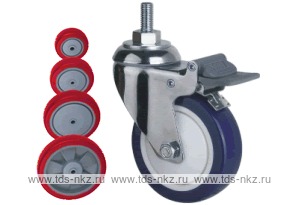 Колесо поворотное с болтом Lema EG3-PU-150-110-B7