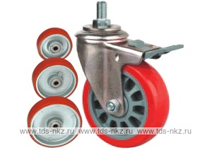 Колесо поворотное с болтом Lema FC3-TPU-150-250-B6A