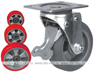 Колесо поворотное с площадкой Lema FH2-TPU-200-450-B6A